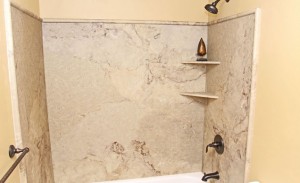 Distributor of Natural Stone Corner Shower Shelves for Condos